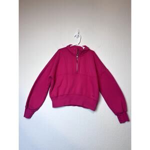 Abercrombie Kids A&F Half Zip Sweatshirt Pink Size 9/10